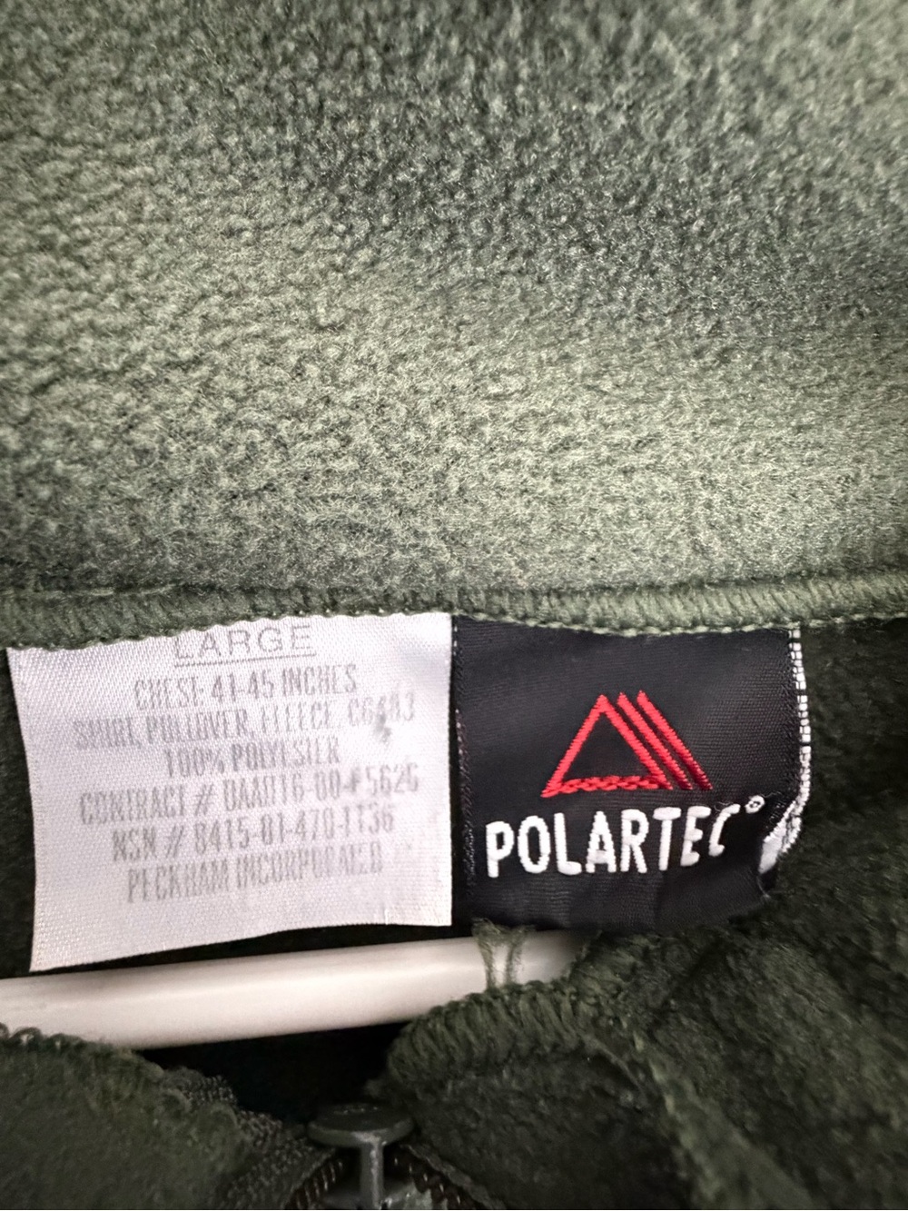 USMC Peckham Polartec Fleece Pullover Jacket Shirt Olive Green Size Large - Picture 4 of 6